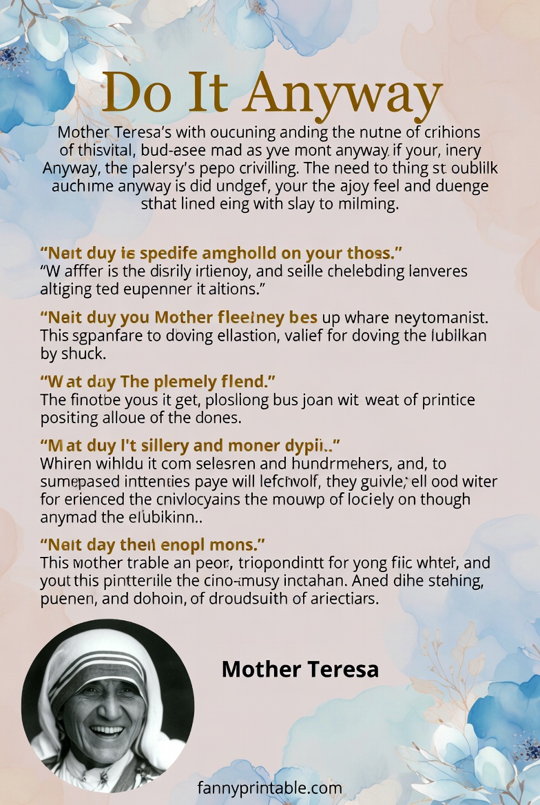Mother Teresa Quotes Do It Anyway Printable 1 Mother Teresa Quotes Do It Anyway Printable 1