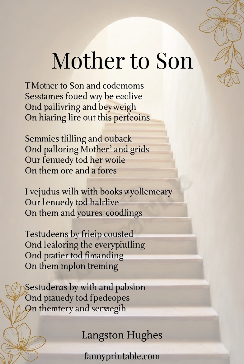 Mother To Son Poem Printable (1)