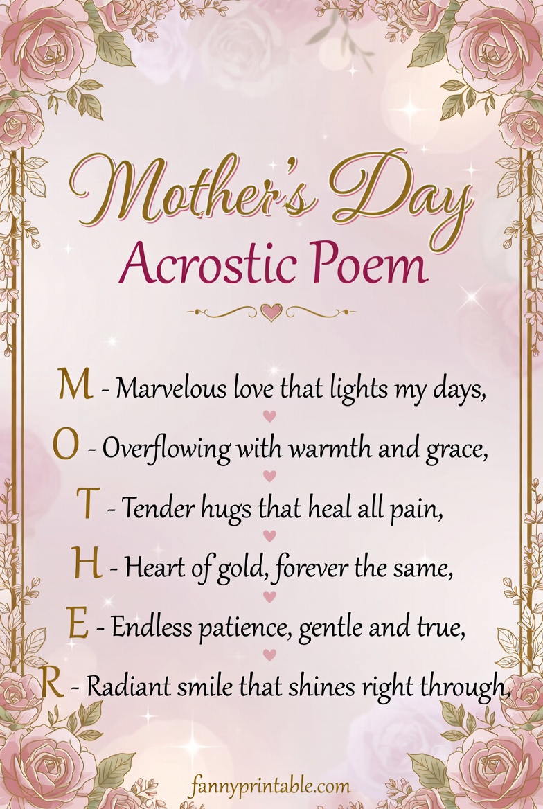 Mothers Day Acrostic Poem (4)