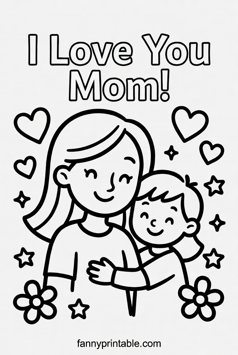 Mother's Day Card Coloring Printable (5)