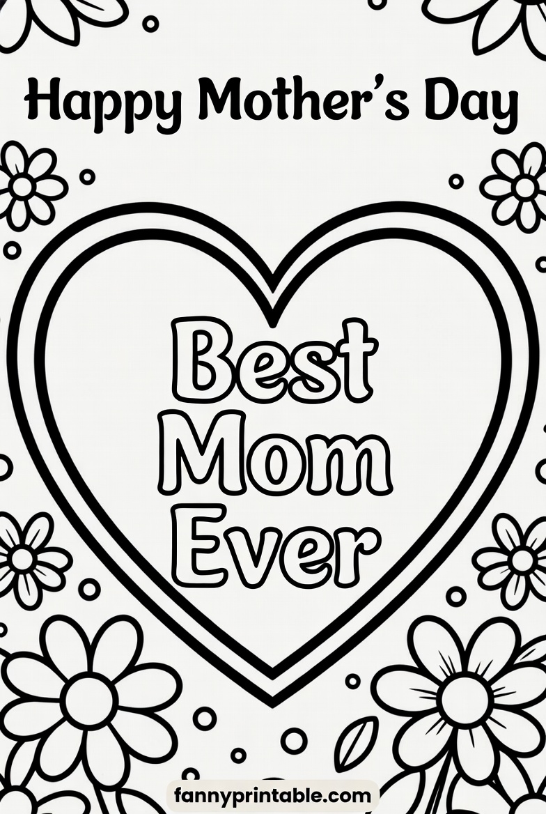 Mother's Day Card Coloring Printable (6)
