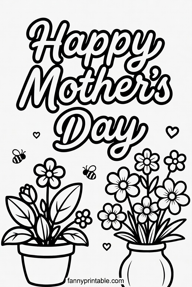 Mother's Day Card Coloring Printable (7)