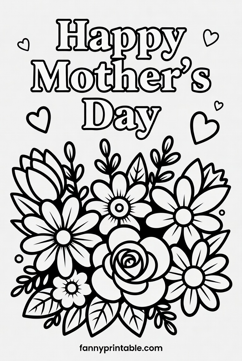 Mother's Day Card Coloring Printable (8)