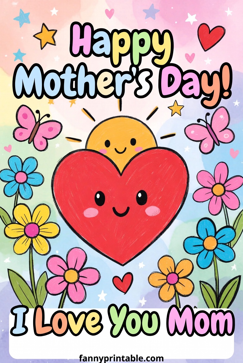 Mother's Day Card For Kids - Fanny Printable (1)
