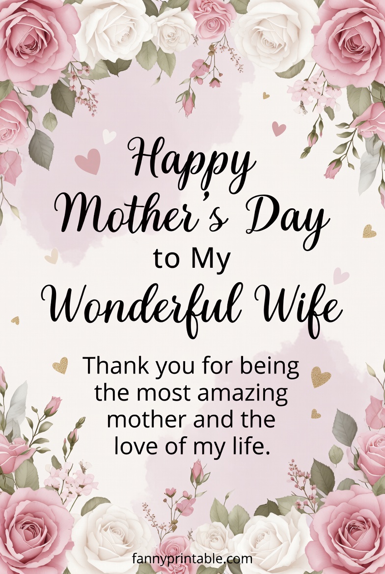 Mother's Day Card From Husband To Wife Printable (1)