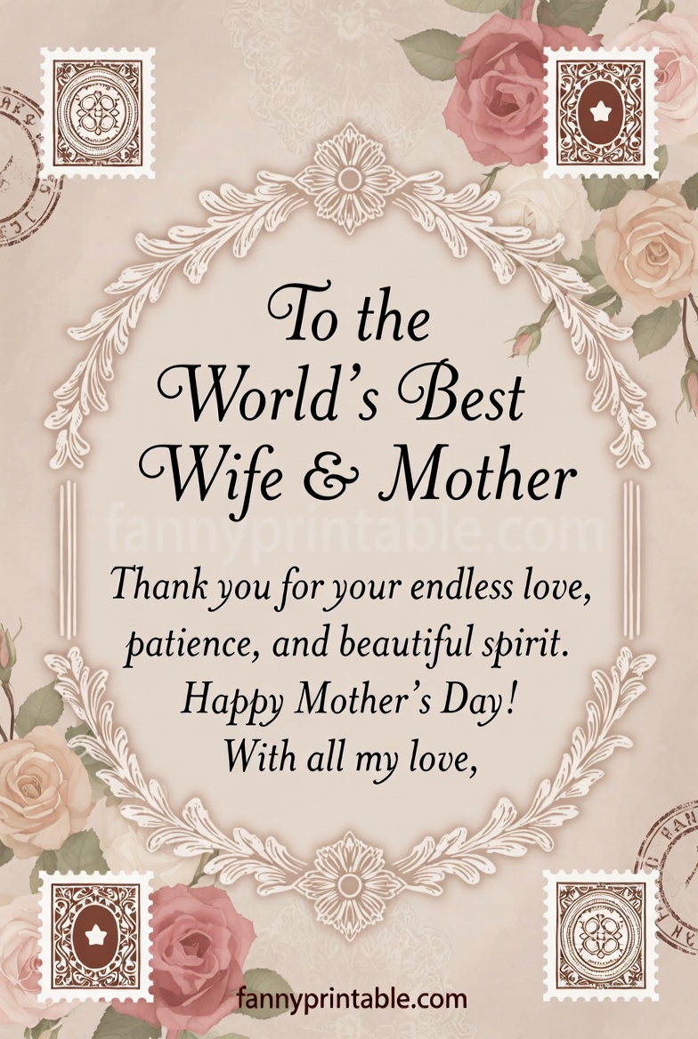 Mother's Day Card From Husband To Wife Printable (2)