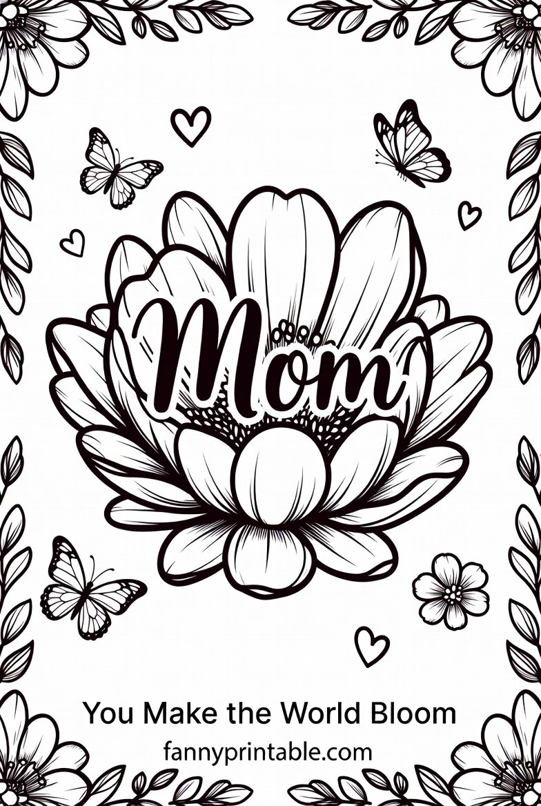 Mother's Day Card Printable Coloring (1)
