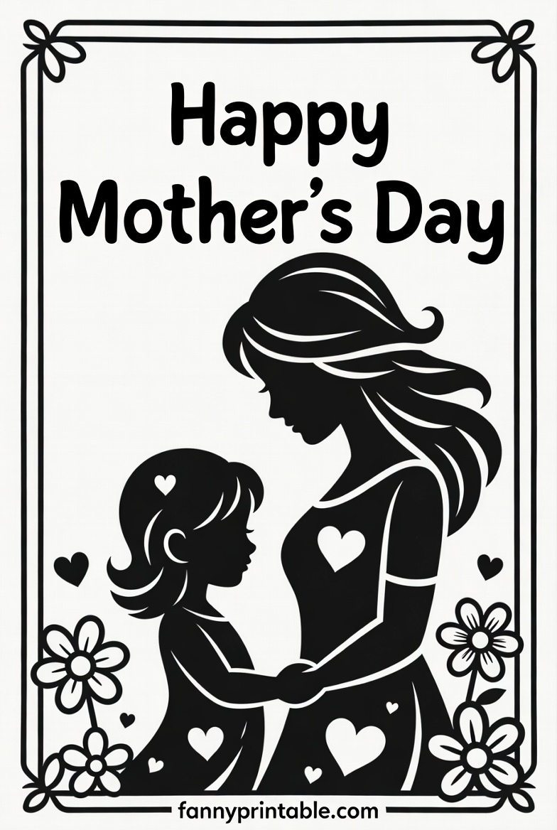 Mother's Day Card Printable Coloring (2)
