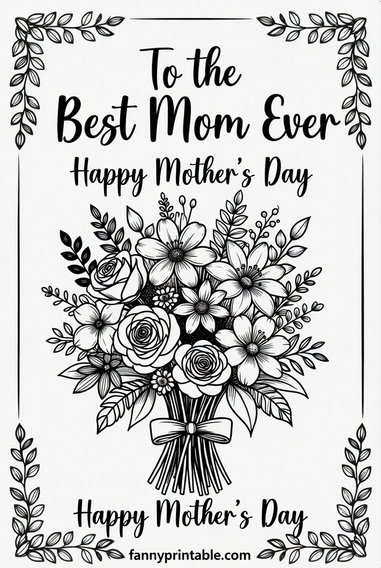 Mother's Day Card Printable Coloring (3)