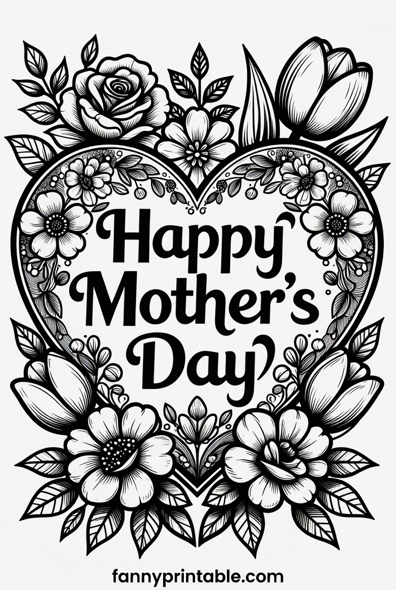 Mother's Day Card Printable Coloring (4)