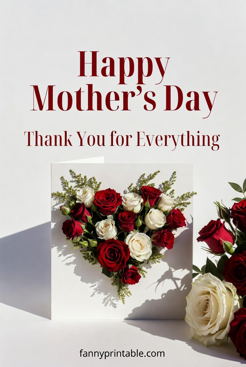 Mothers Day Card With Flowers Fanny Printable 1 Mother's Day Card With Flowers - Fanny Printable (1)