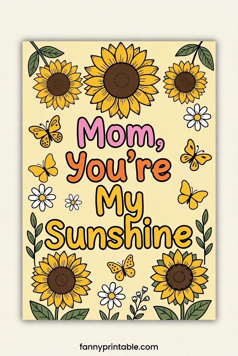 Mothers Day Card With Flowers Fanny Printable 2 Mother's Day Card With Flowers - Fanny Printable (2)