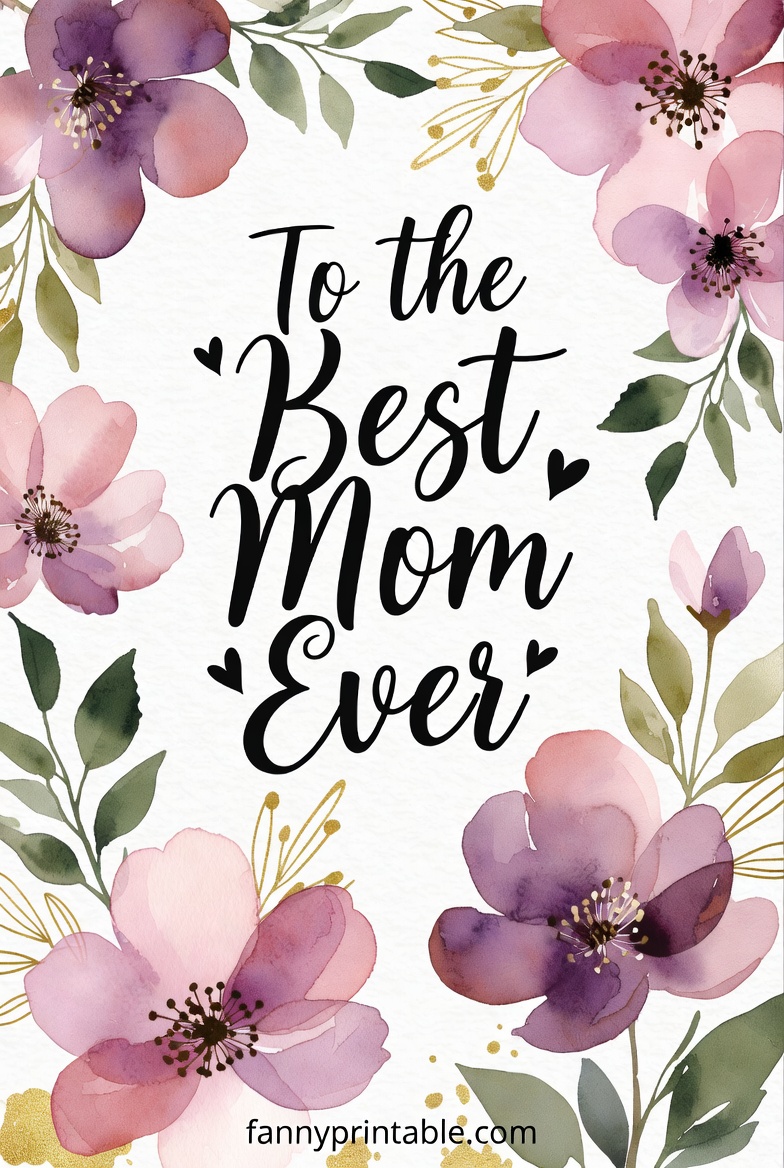 Mothers Day Card With Flowers Fanny Printable 3 Mother's Day Card With Flowers - Fanny Printable (3)