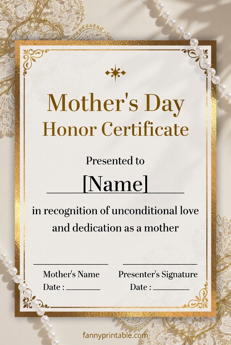 Mother's Day Certificate Printable (1)