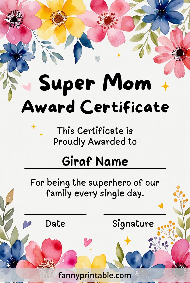 Mother's Day Certificate Printable (2)