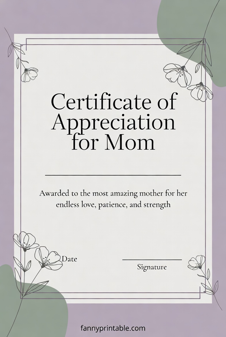 Mother's Day Certificate Printable (3)