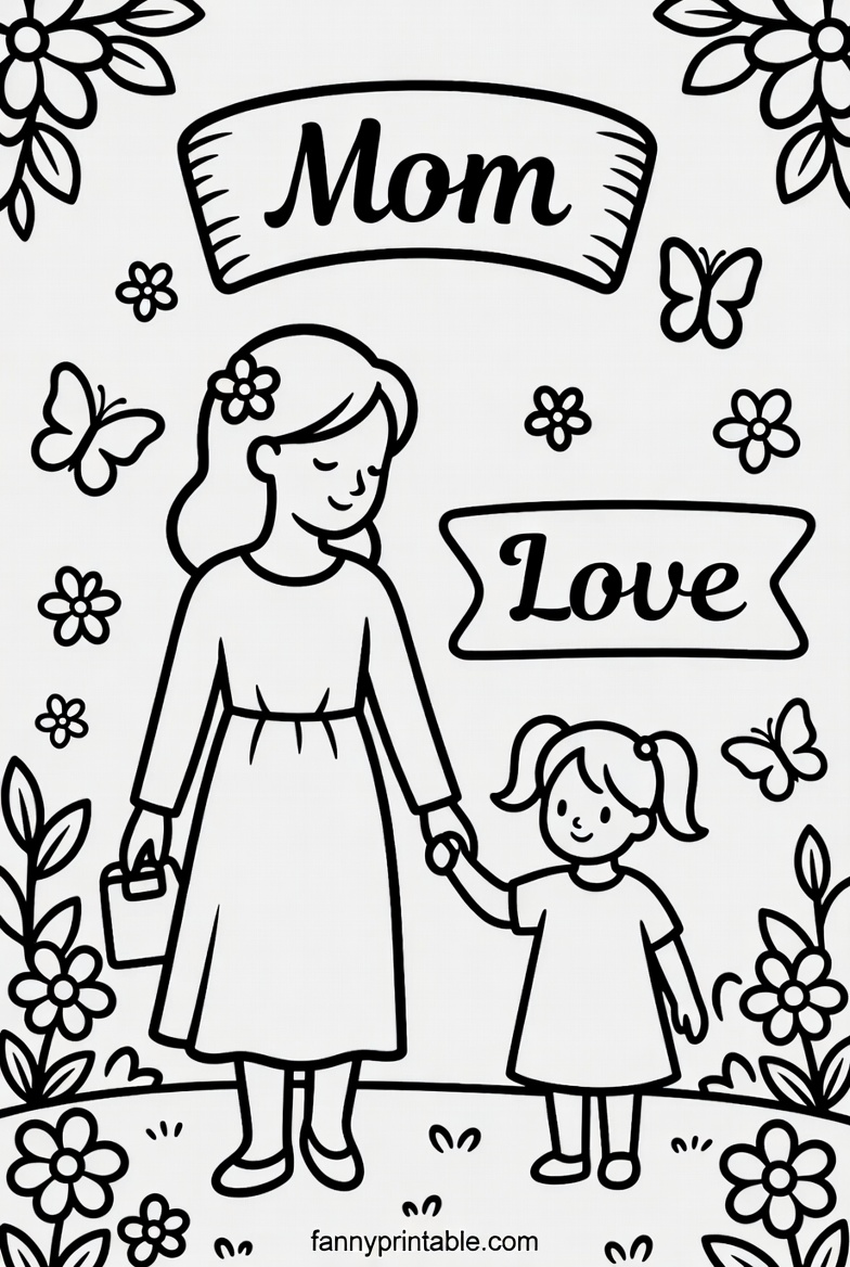 Mother's Day Coloring Page - Fanny Printable (4)