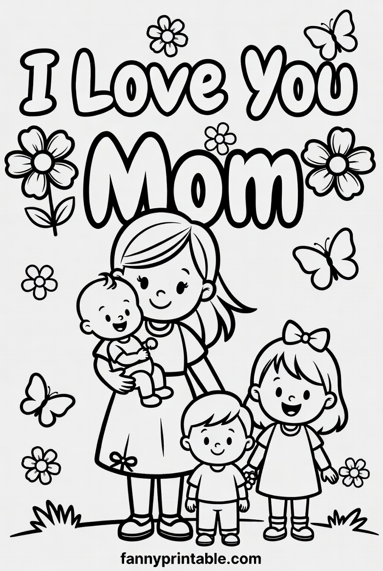 Mother's Day Coloring Pages Free Printable - Fanny Printable (1)