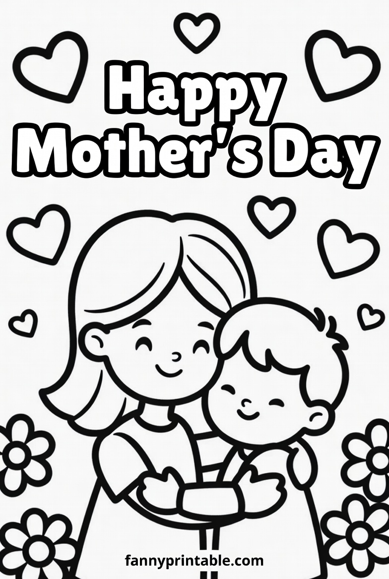 Mother's Day Coloring Pages Free Printable - Fanny Printable (2)