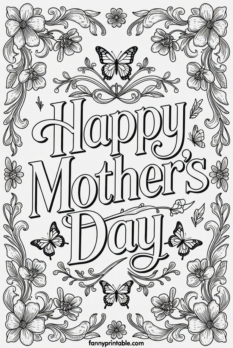 Mother's Day Coloring Pages Printable - Fanny Printable (2)