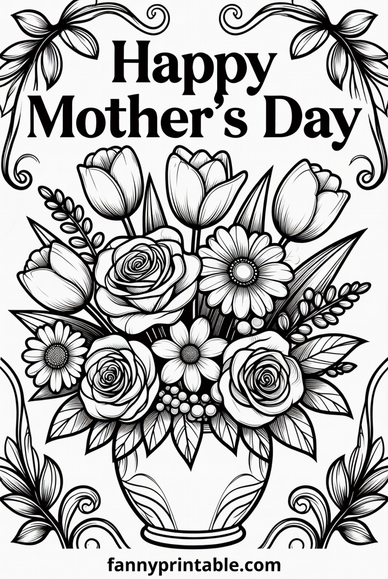 Mother's Day Coloring Pages Printable - Fanny Printable (3)