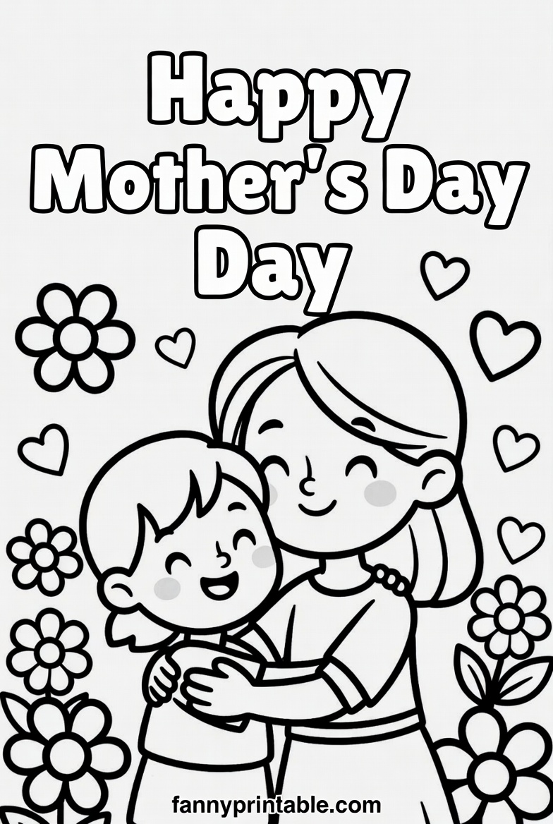 Mother's Day Colouring - Fanny Printable (1)