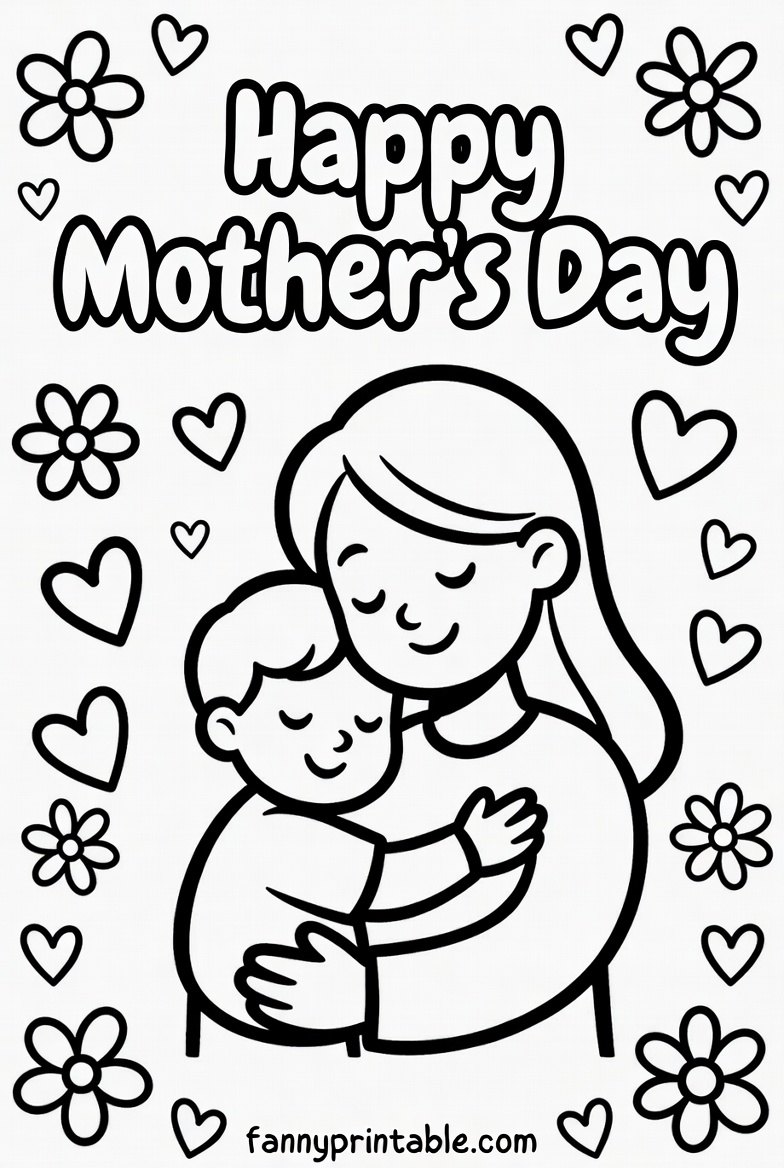 Mother's Day Colouring Pages Printable - Fanny Printable (1)