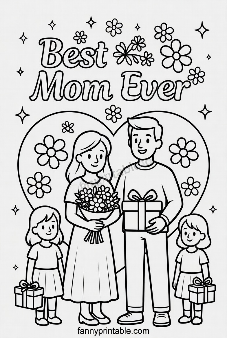 Mother's Day Colouring Pages Printable - Fanny Printable (2)