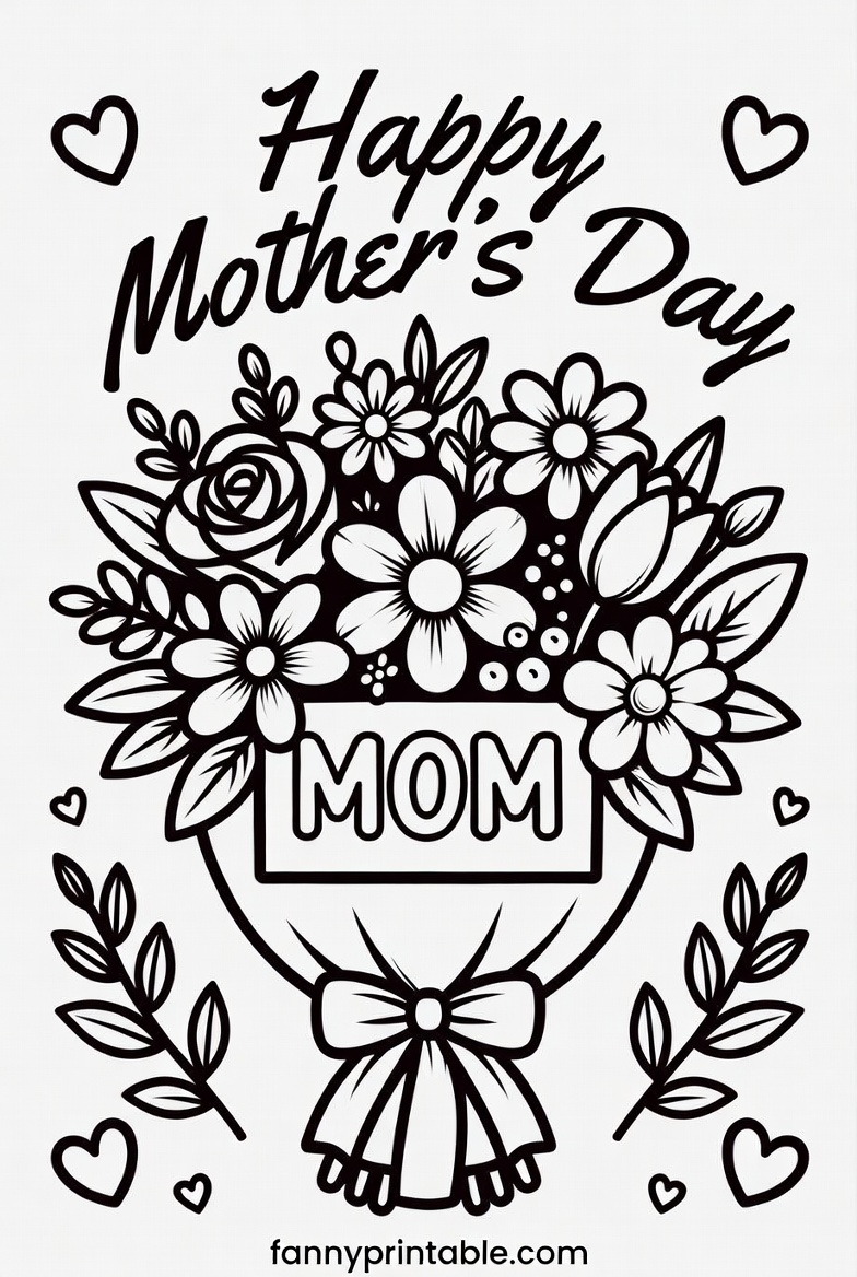 Mother's Day Colouring Pages Printable - Fanny Printable (4)