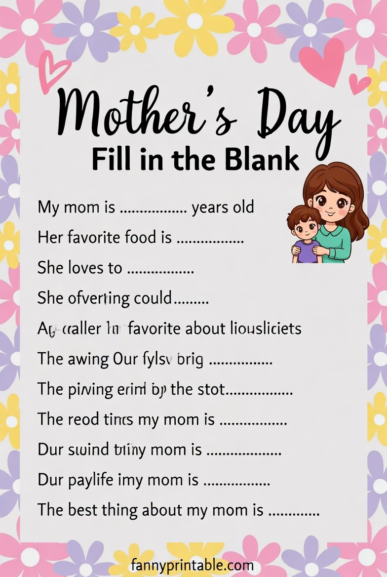 Mother's Day Fill In The Blank Printable (1)