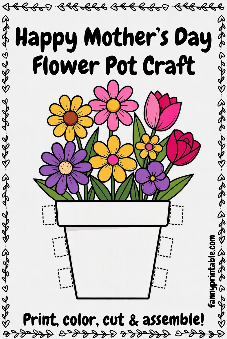 Mother's Day Flower Pot Craft Printable (1)