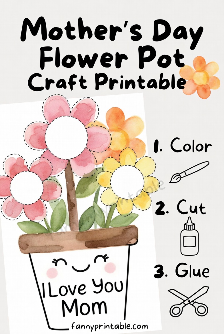 Mother's Day Flower Pot Craft Printable (4)