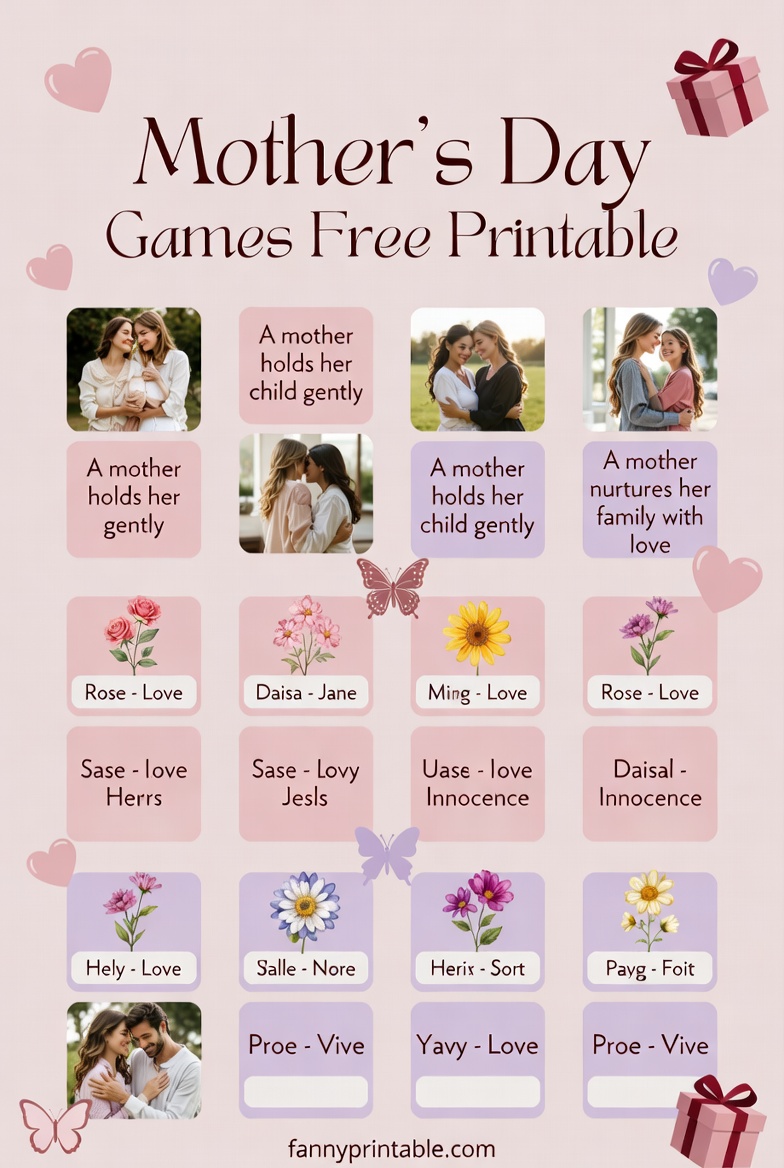 Mother's Day Games Free Printable - Fanny Printable (1)