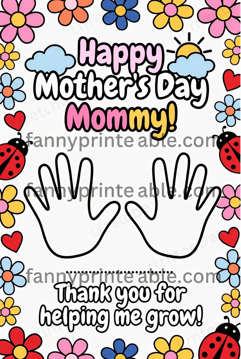 Mother's Day Handprint Printable - Fanny Printable (1)