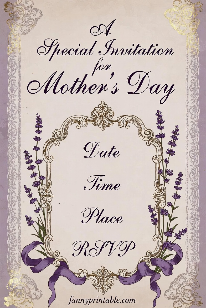 Mothers Day Invitation Template Fanny Printable 1 Mother's Day Invitation Template - Fanny Printable (1)