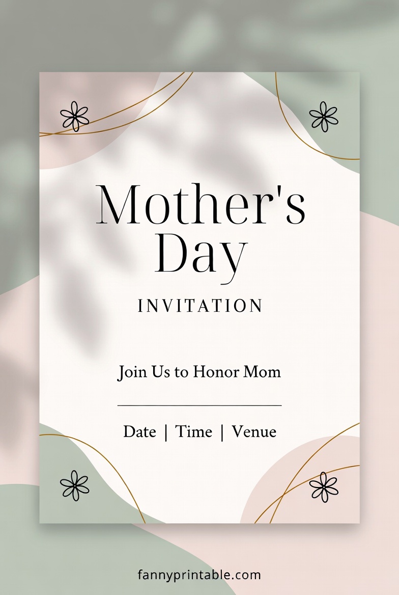 Mothers Day Invitation Template Fanny Printable 3 Mother's Day Invitation Template - Fanny Printable (3)
