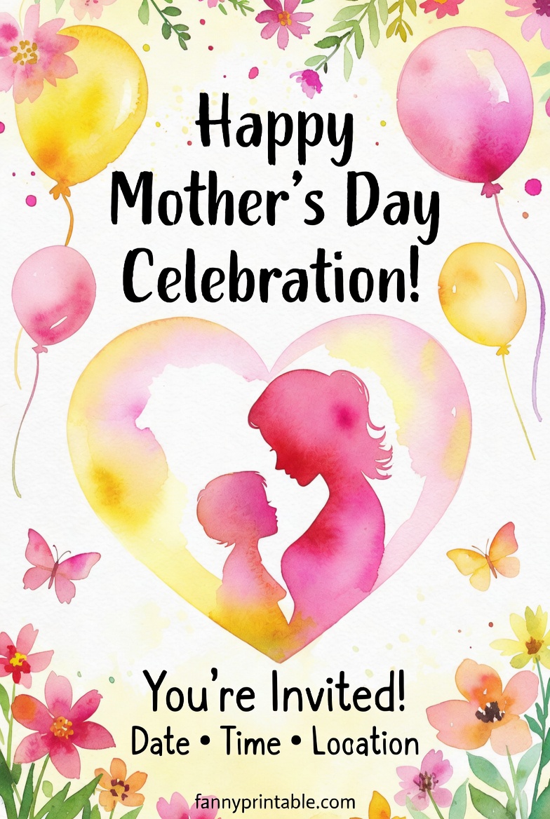 Mothers Day Invitation Template Fanny Printable 4 Mother's Day Invitation Template - Fanny Printable (4)