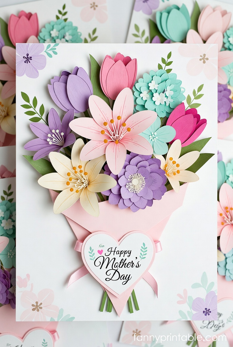 Mother's Day Paper Flower Bouquet Printable (3)