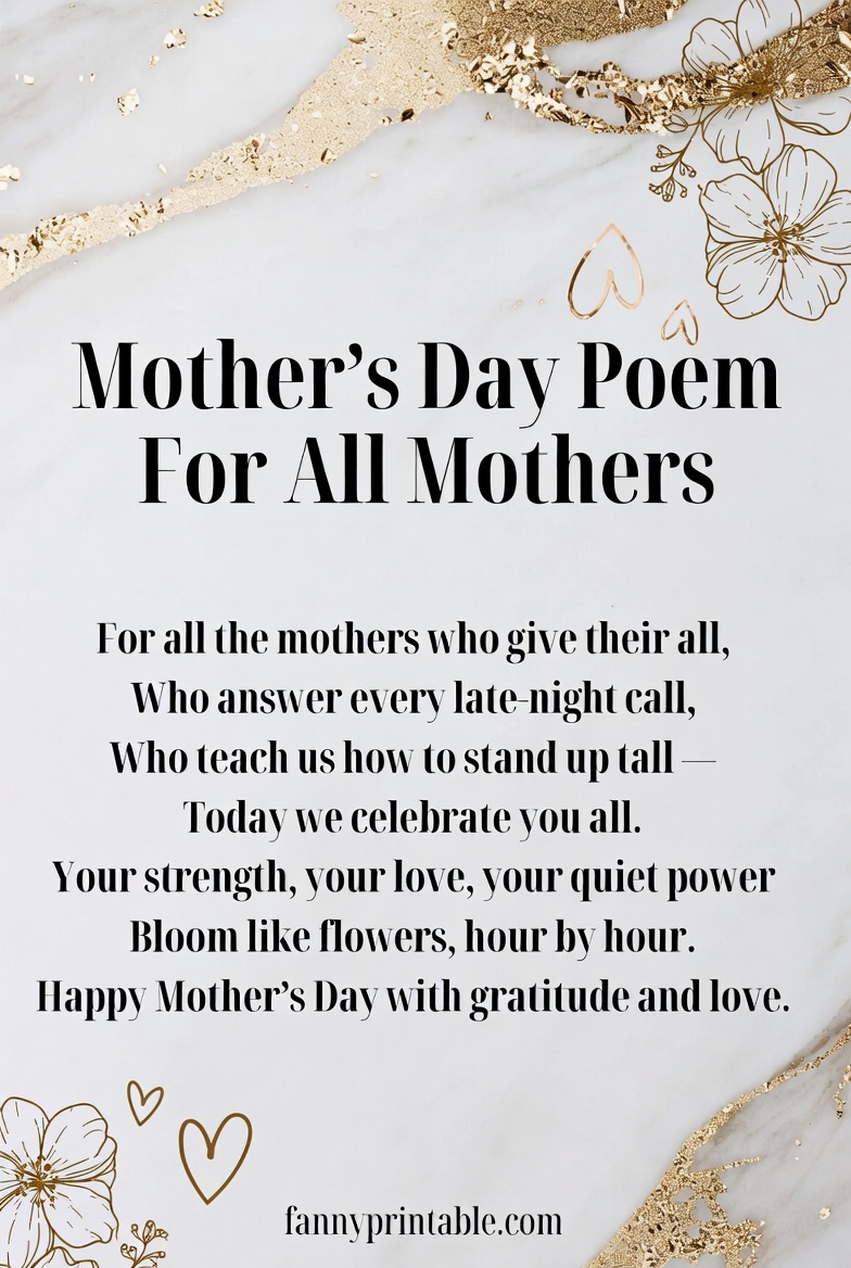 Mother's Day Poem For All Mothers - Fanny Printable (4)