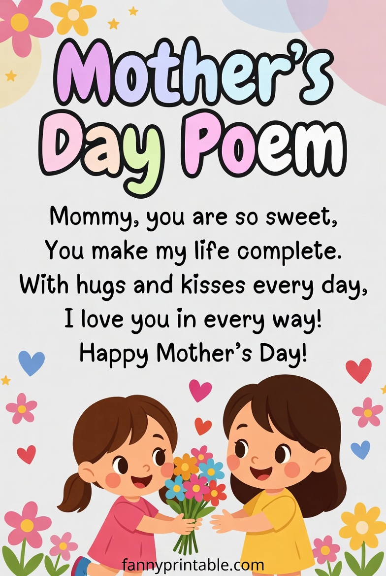 Mother's Day Poem For Kids - Fanny Printable (1)
