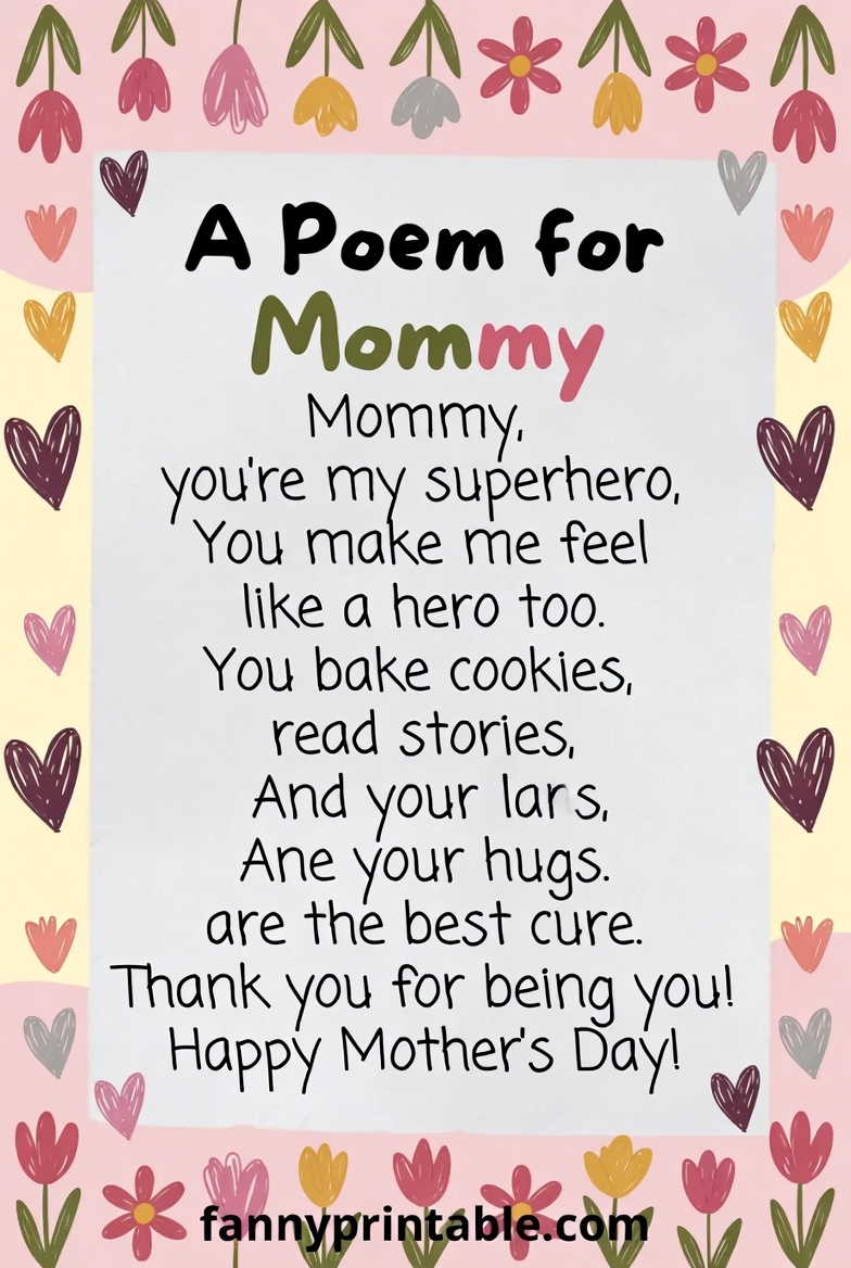 Mother's Day Poem For Kids - Fanny Printable (3)
