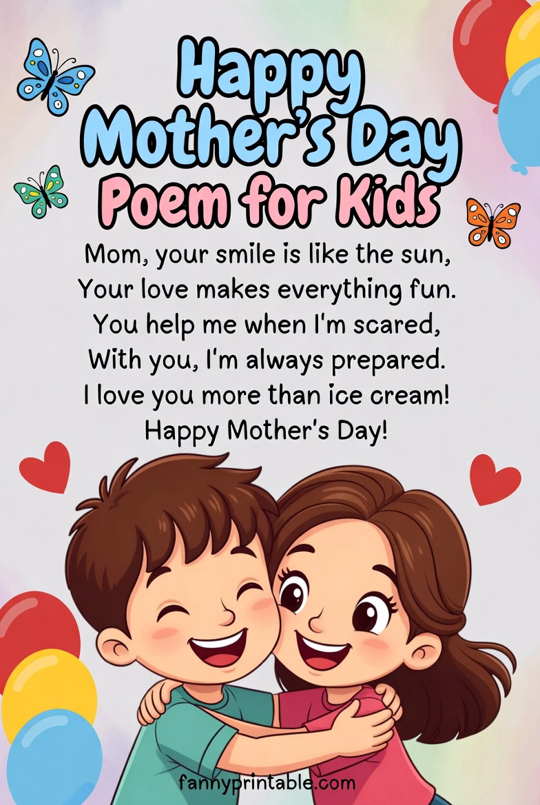 Mother's Day Poem For Kids - Fanny Printable (4)