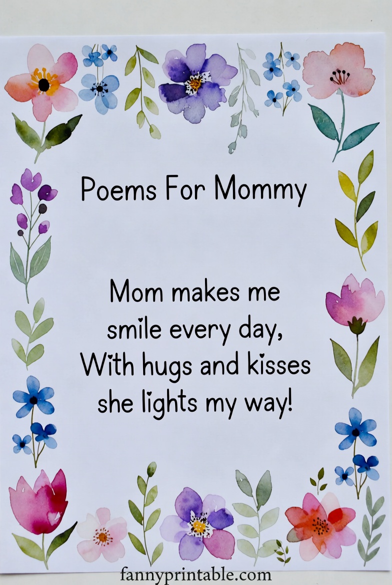 Mother's Day Poems For Children - Fanny Printable (2)