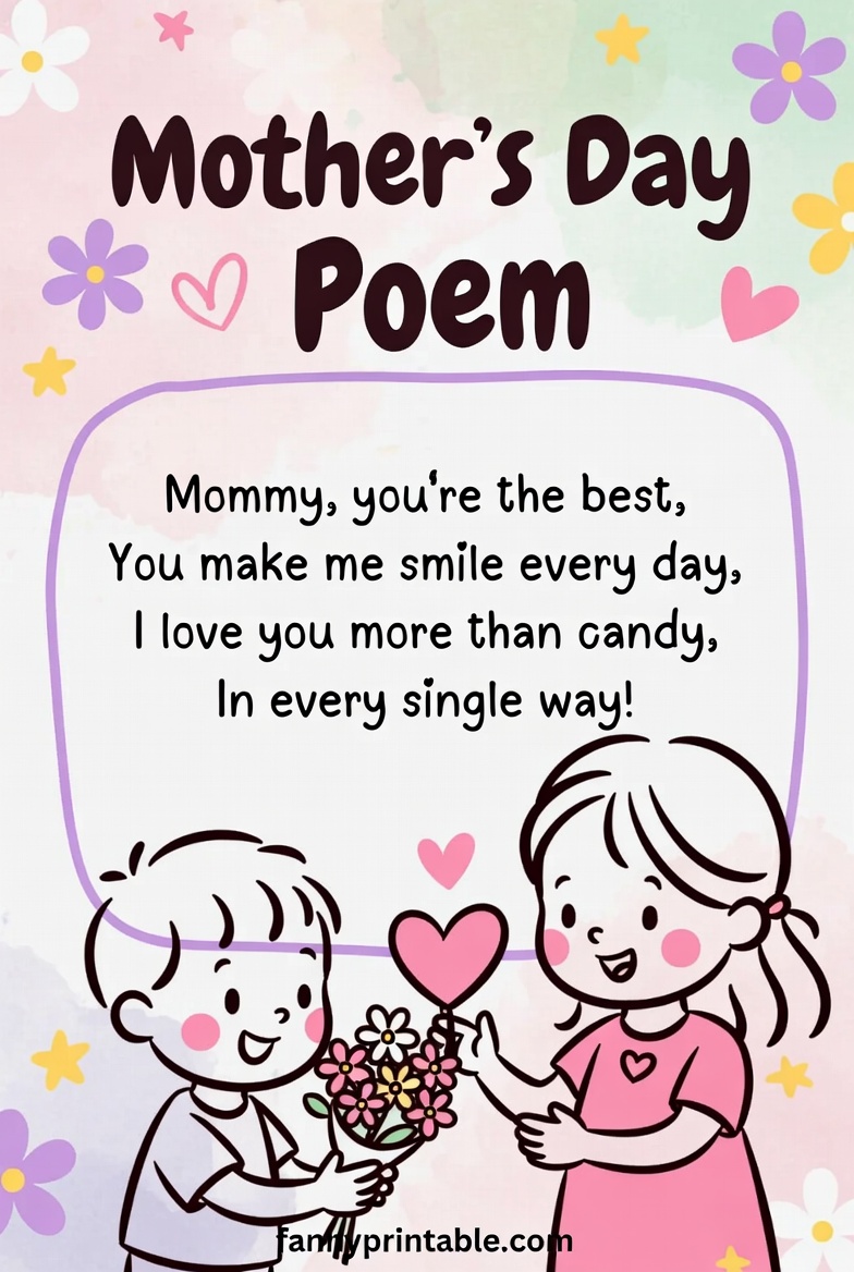 Mother's Day Poems For Kids - Fanny Printable (1)