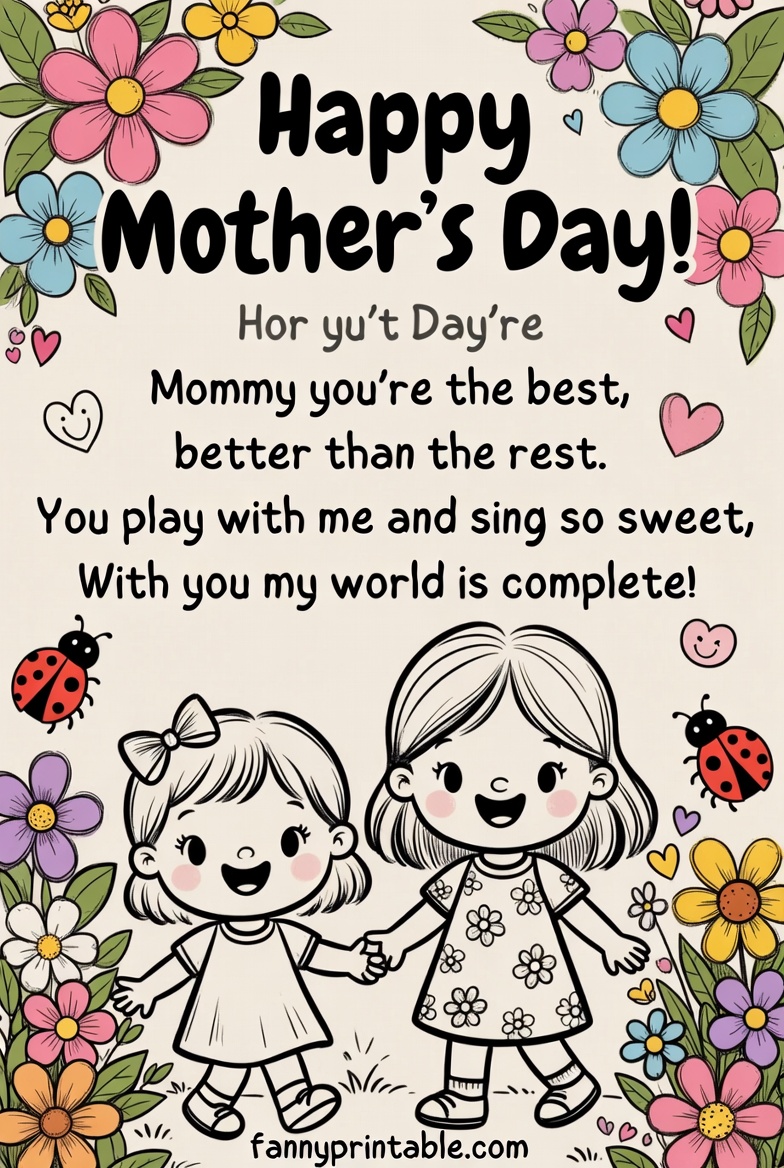 Mother's Day Poems For Preschoolers - Fanny Printable (1)