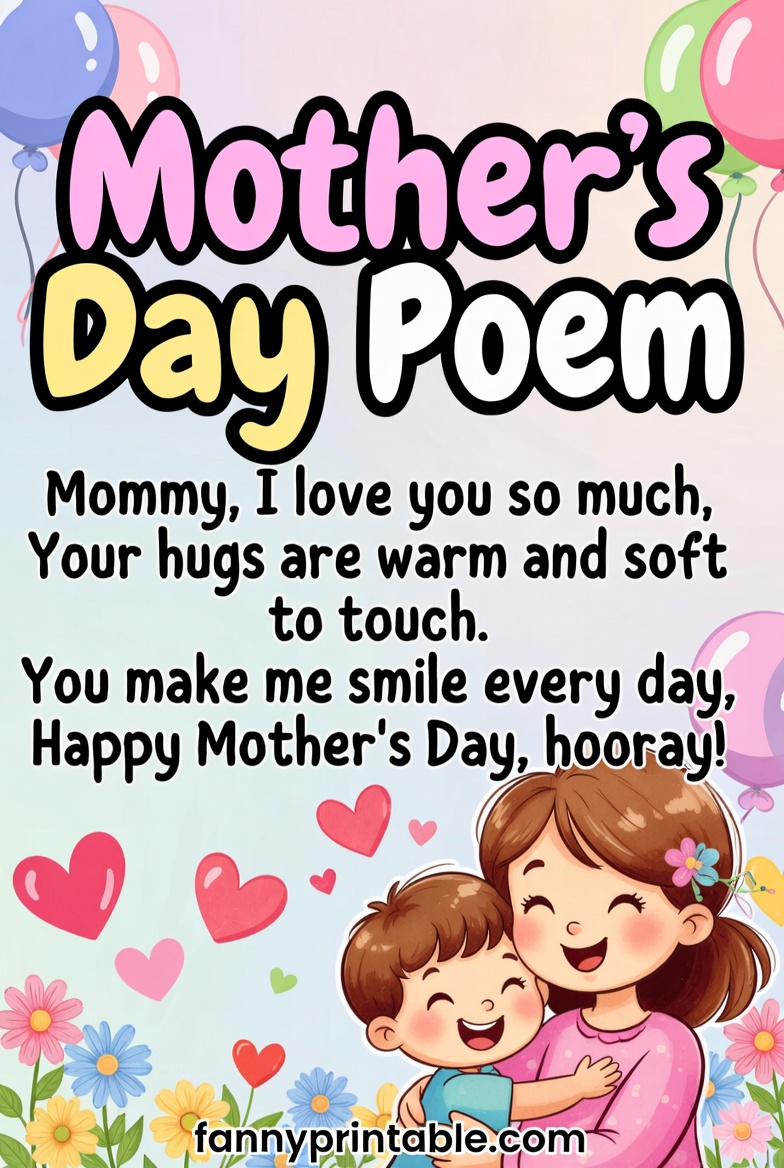Mother's Day Poems For Preschoolers - Fanny Printable (2)