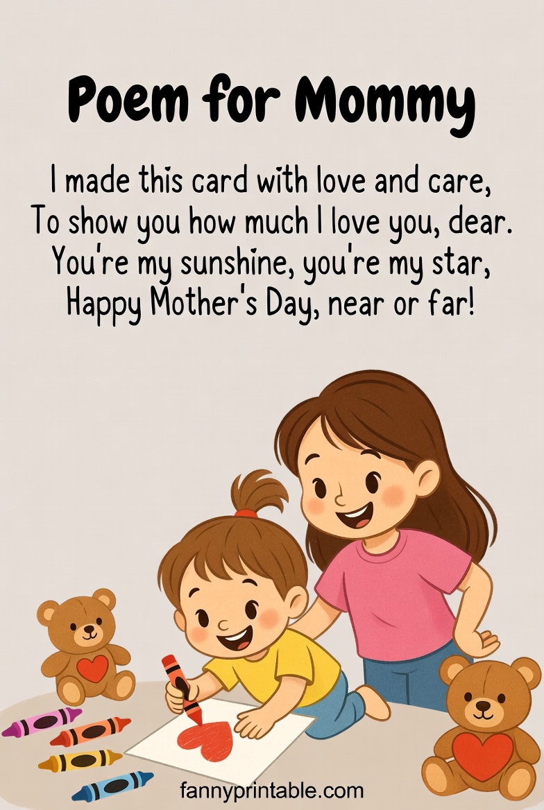 Mother's Day Poems For Preschoolers - Fanny Printable (4)