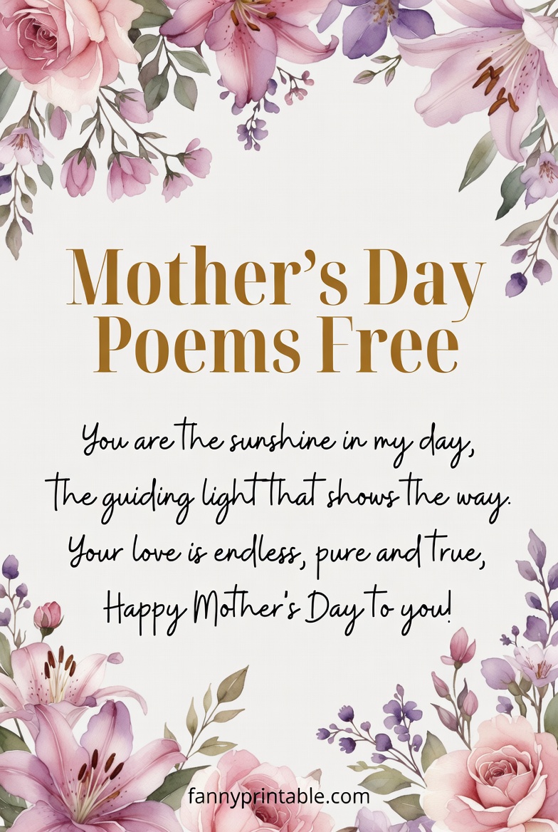 Mother's Day Poems Free - Fanny Printable (1)