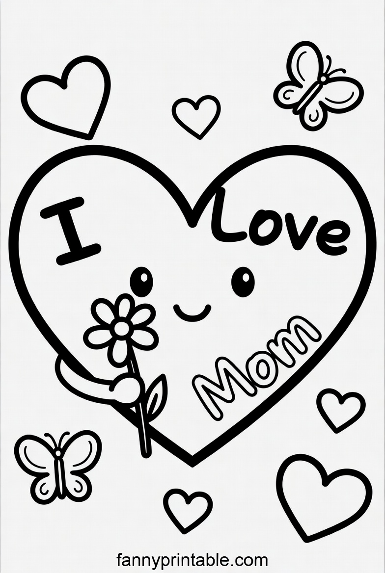 Mothers Day Printable Card To Color 1 Mother's Day Printable Card To Color (1)