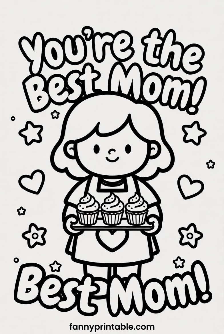 Mothers Day Printable Card To Color 3 Mother's Day Printable Card To Color (3)